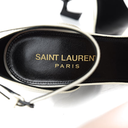 Saint Laurent Patent Calfskin Opyum Sandals 38 Neutro 6 of 9