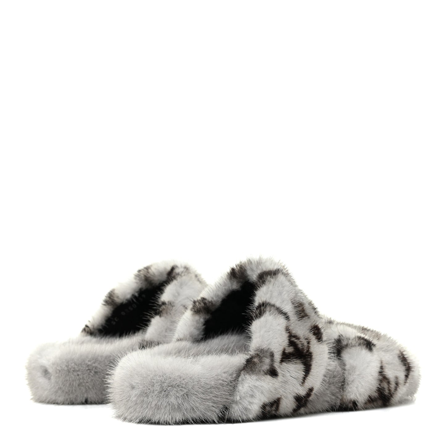 Mink Fur Bom Dia Slippers 39 Grey