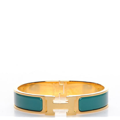 Hermes Enamel Narrow Clic Clac H Bracelet PM Malachite 1 of 5