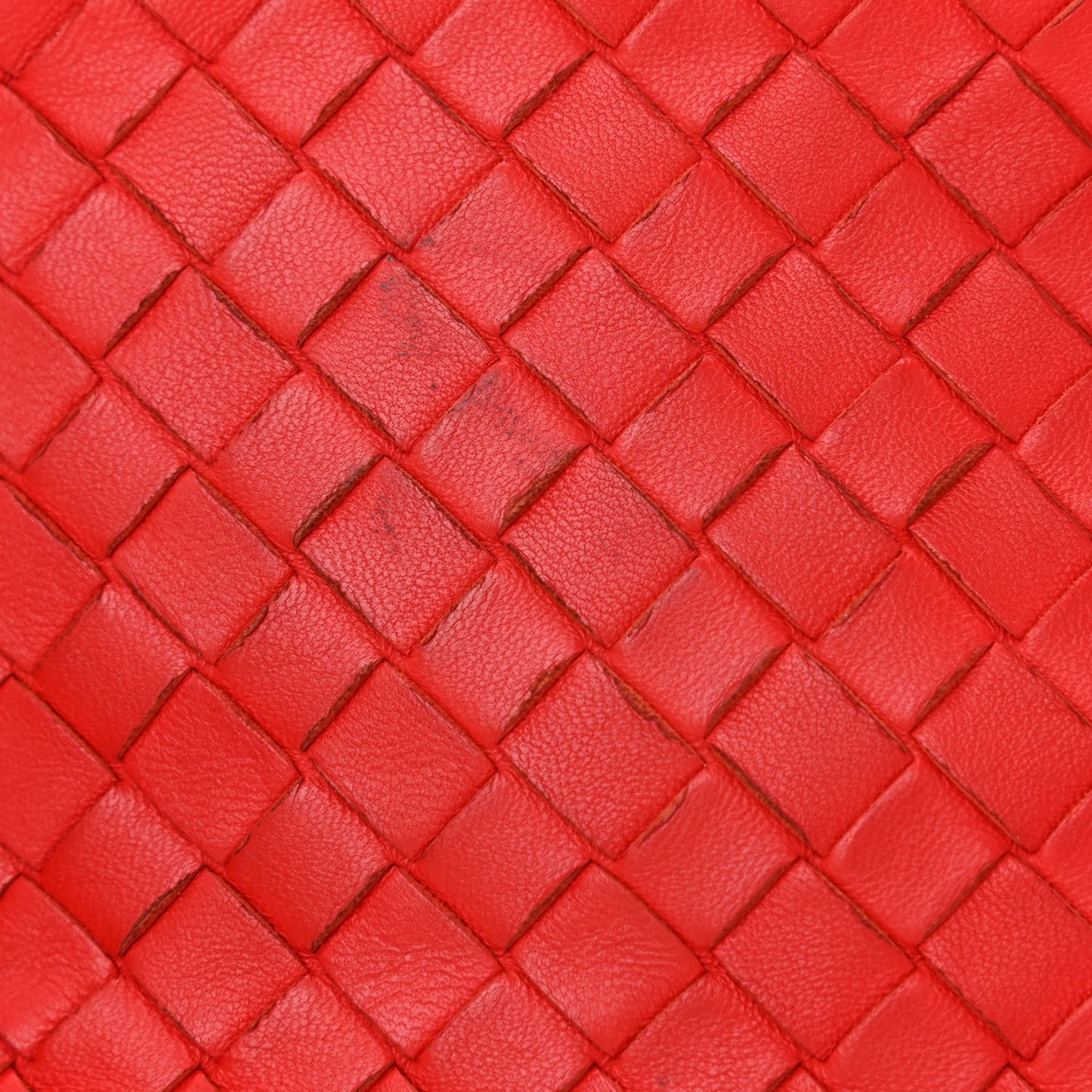 Nappa Intrecciato Small Chain Crossbody Red