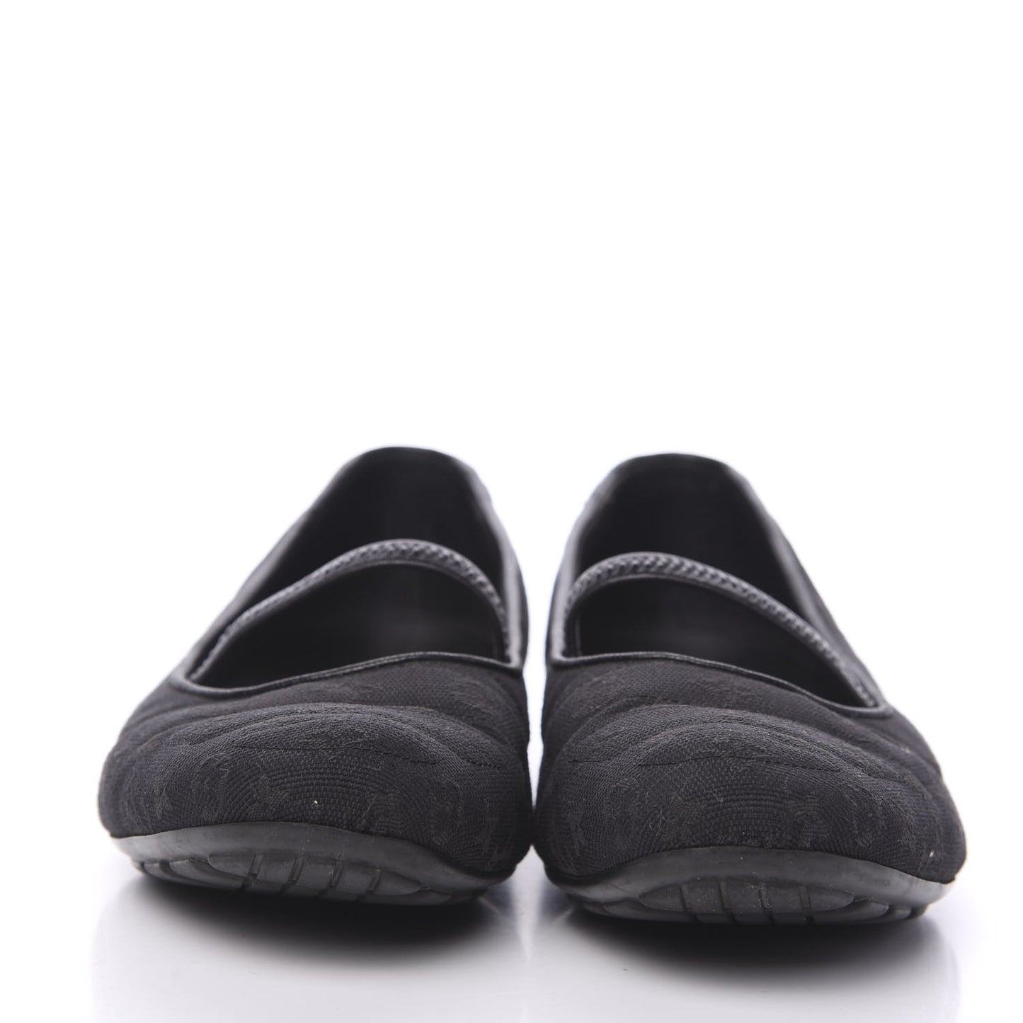 Canvas Monogram Flats 37.5 Black