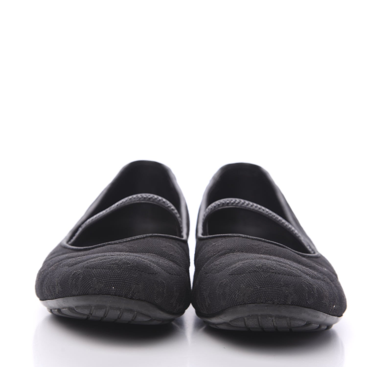 Louis Vuitton Canvas Monogram Flats 37.5 Black 2 of 9