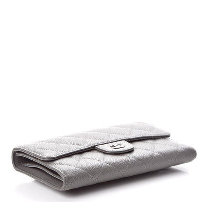 Chanel Caviar Quilted Large Flap Wallet Grey 4 of 12