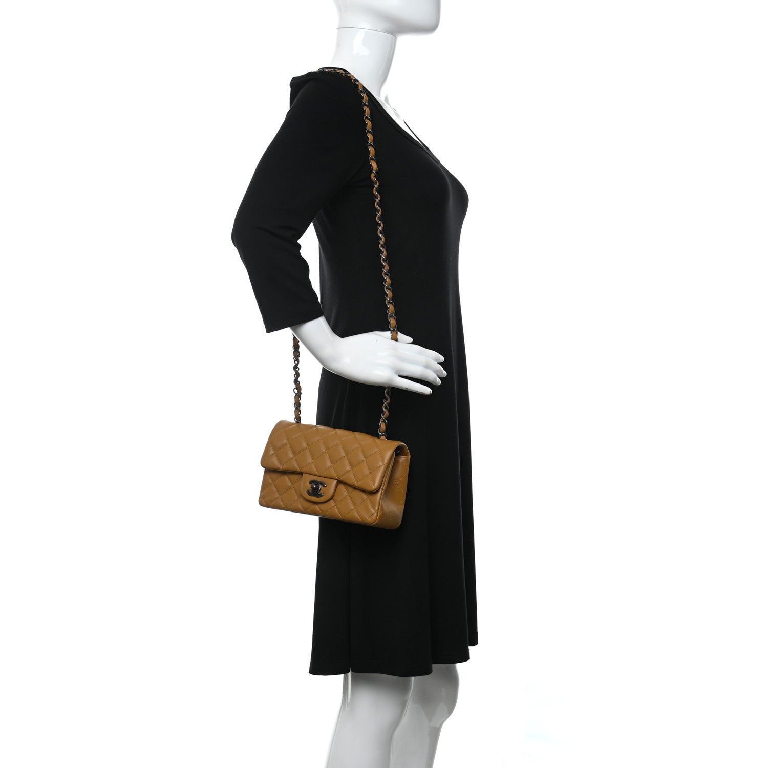 Chanel Lambskin Quilted Mini Rectangular Flap Camel 2 of 10