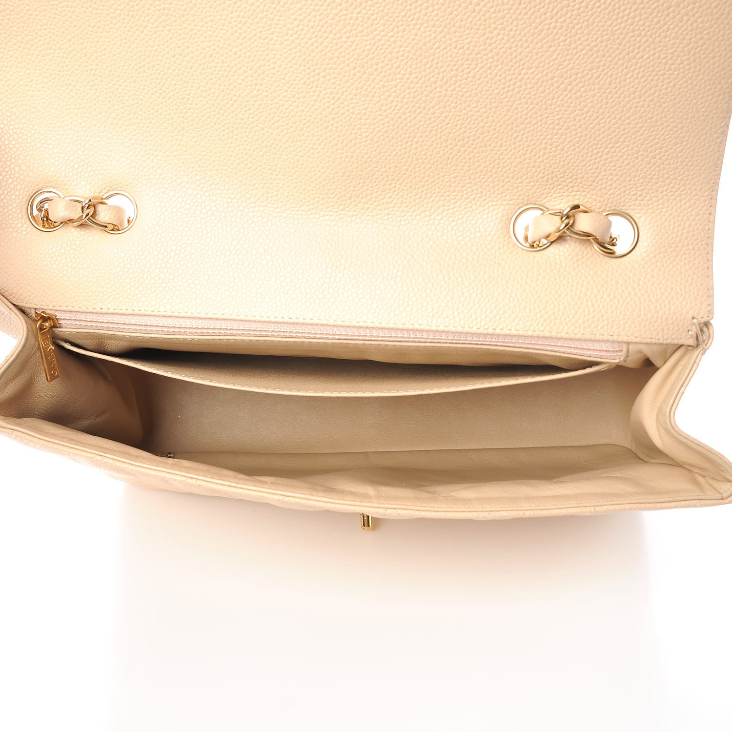 Chanel Caviar Quilted Jumbo Single Flap Beige Clair 6 of 8