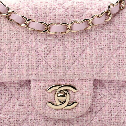 Chanel Tweed Quilted Mini Rectangular Flap Pink 8 of 14