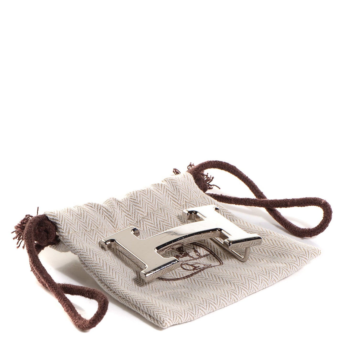 Polished Palladium 32mm H Belt Buckle Silver