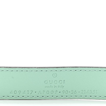 Gucci Moon Calfskin Palladium Double G 20mm Belt 80 32 Water Green 3 of 5