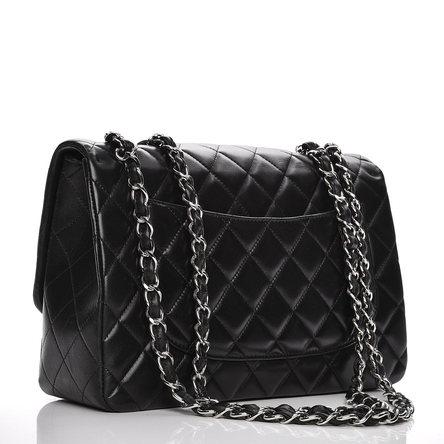 Chanel Lambskin Quilted Jumbo Single Flap Black 3 of 13
