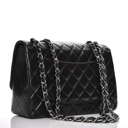 Chanel Lambskin Quilted Jumbo Single Flap Black 3 of 13