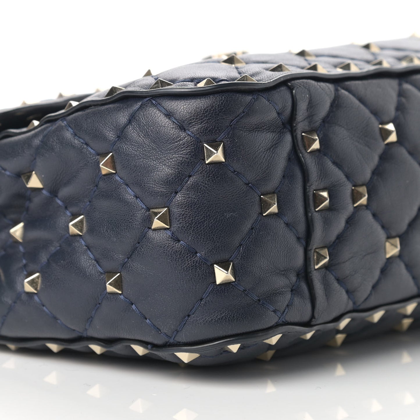 Nappa Medium Rockstud Spike Shoulder Bag Marine