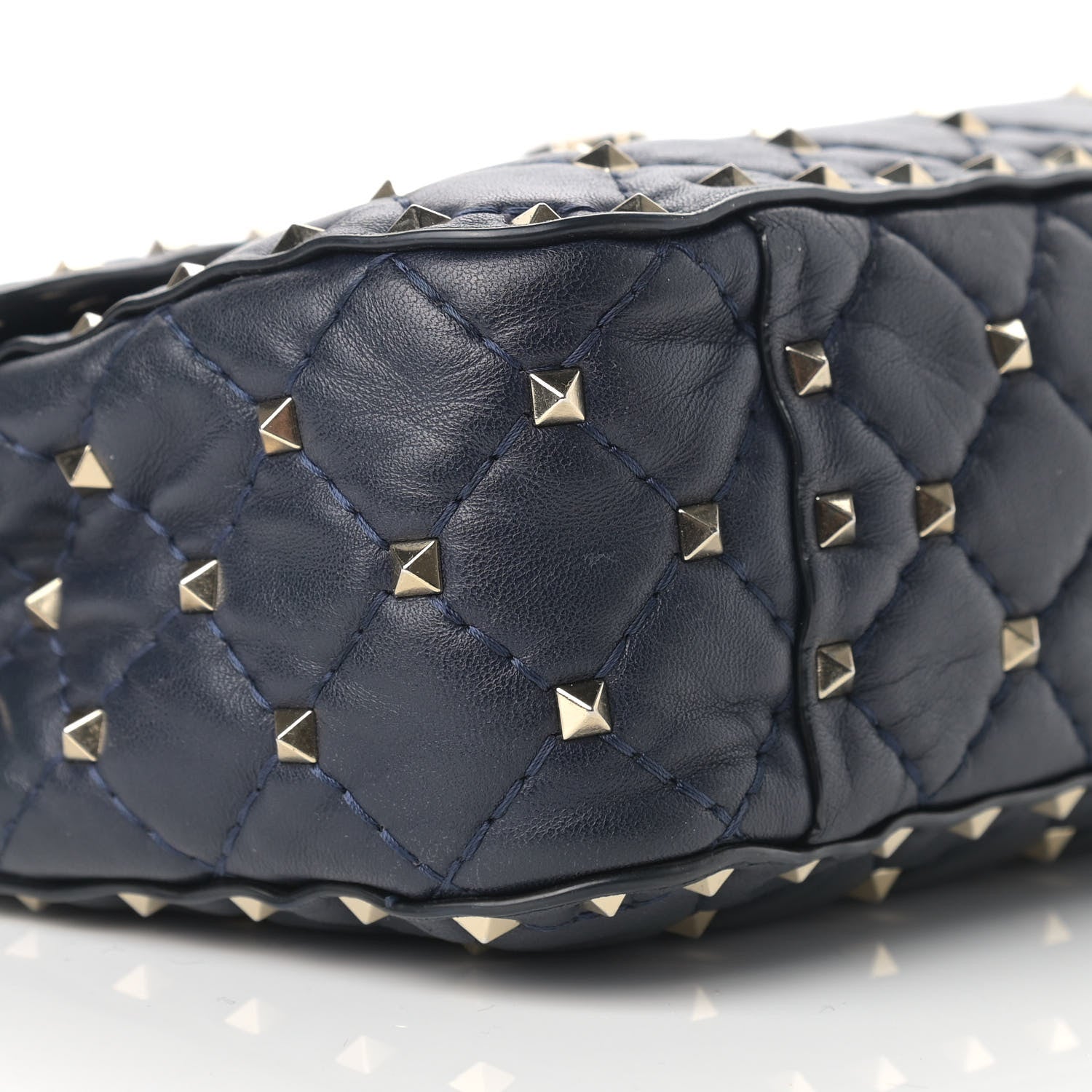 Valentino Garavani Nappa Medium Rockstud Spike Shoulder Bag Marine 9 of 10