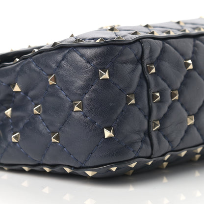 Valentino Garavani Nappa Medium Rockstud Spike Shoulder Bag Marine 9 of 10