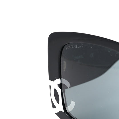Chanel Acetate CC Logo Square Sunglasses 71472 Black 7 of 8