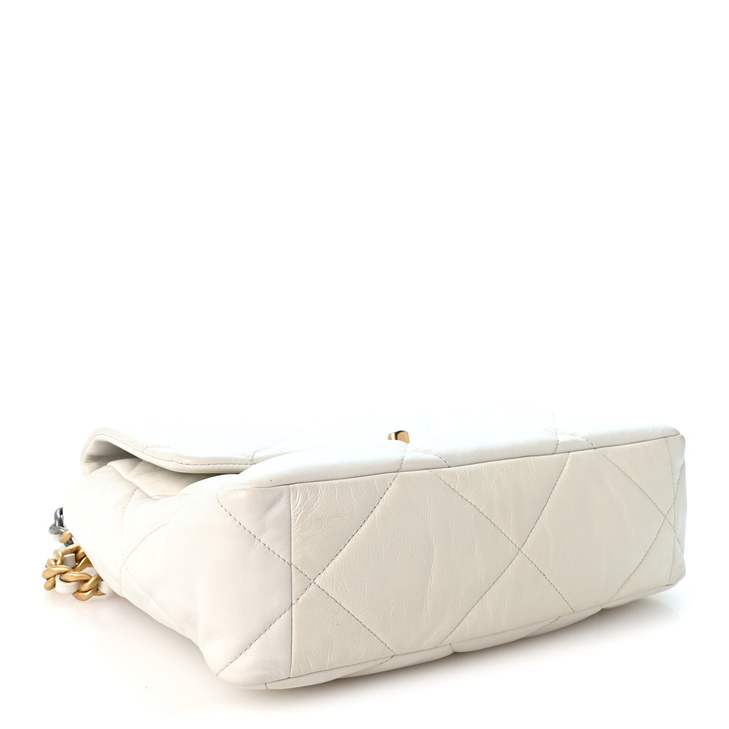 Chanel Goatskin Quilted Large Chanel 19 Flap White 4 of 10