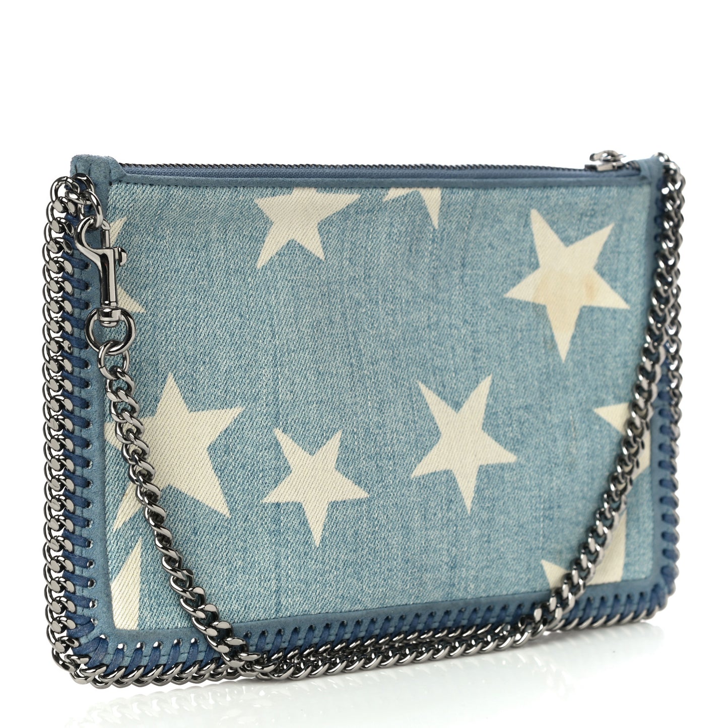 Denim Star Falabella Clutch Blue