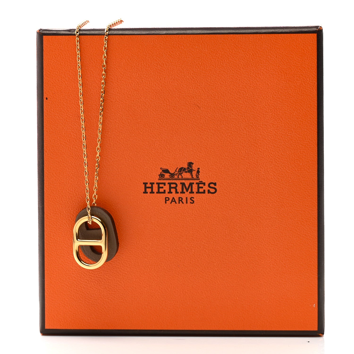 Hermes Swift O'Maillon Pendant Necklace Etoupe 7 of 7