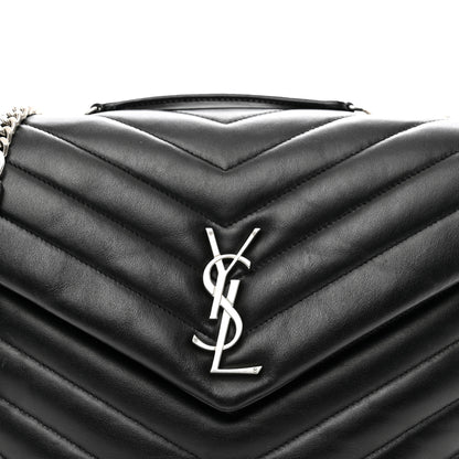 Saint Laurent Calfskin Y Quilted Monogram Medium Loulou Chain Satchel Black 5 of 11