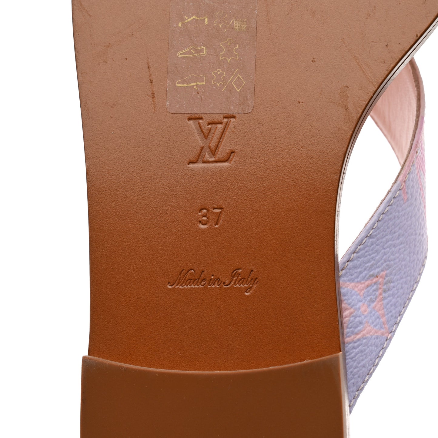 Monogram Sunny Flat Thong Sandals 37 Rose Clair Pink