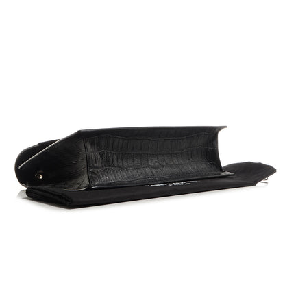 Saint Laurent Croc Effect Calfskin Jumbo Betty Black 4 of 9