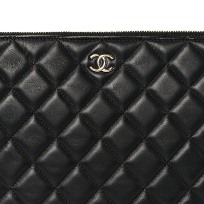 Chanel Lambskin Quilted Chain Around Medium Cosmetic Case Black 8 of 10