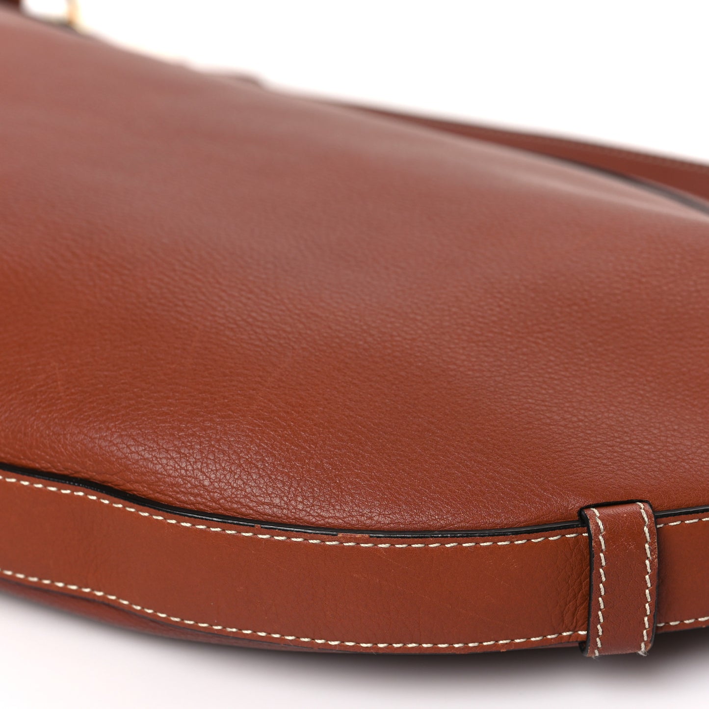 Supple Calfskin Medium Strap Leandre Shoulder Bag Brown