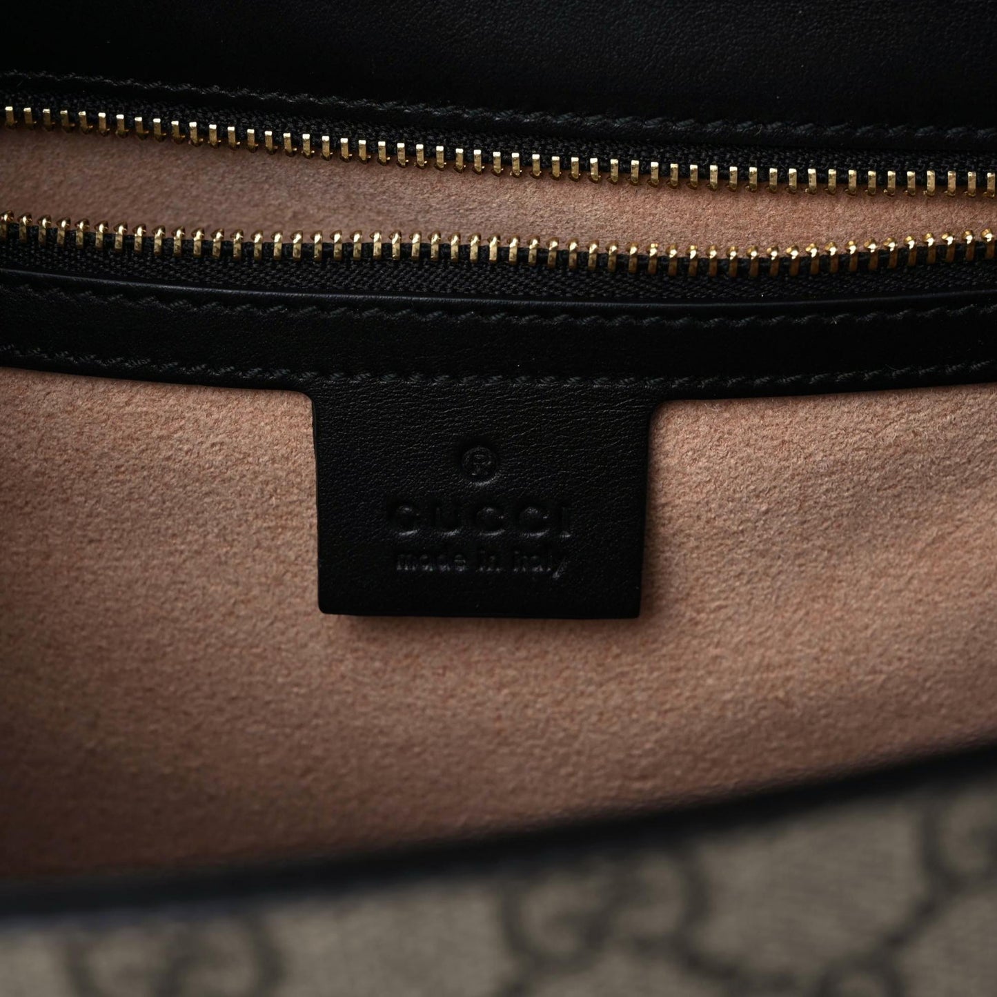 Calfskin GG Supreme Monogram Medium Padlock Shoulder Bag Black Gold