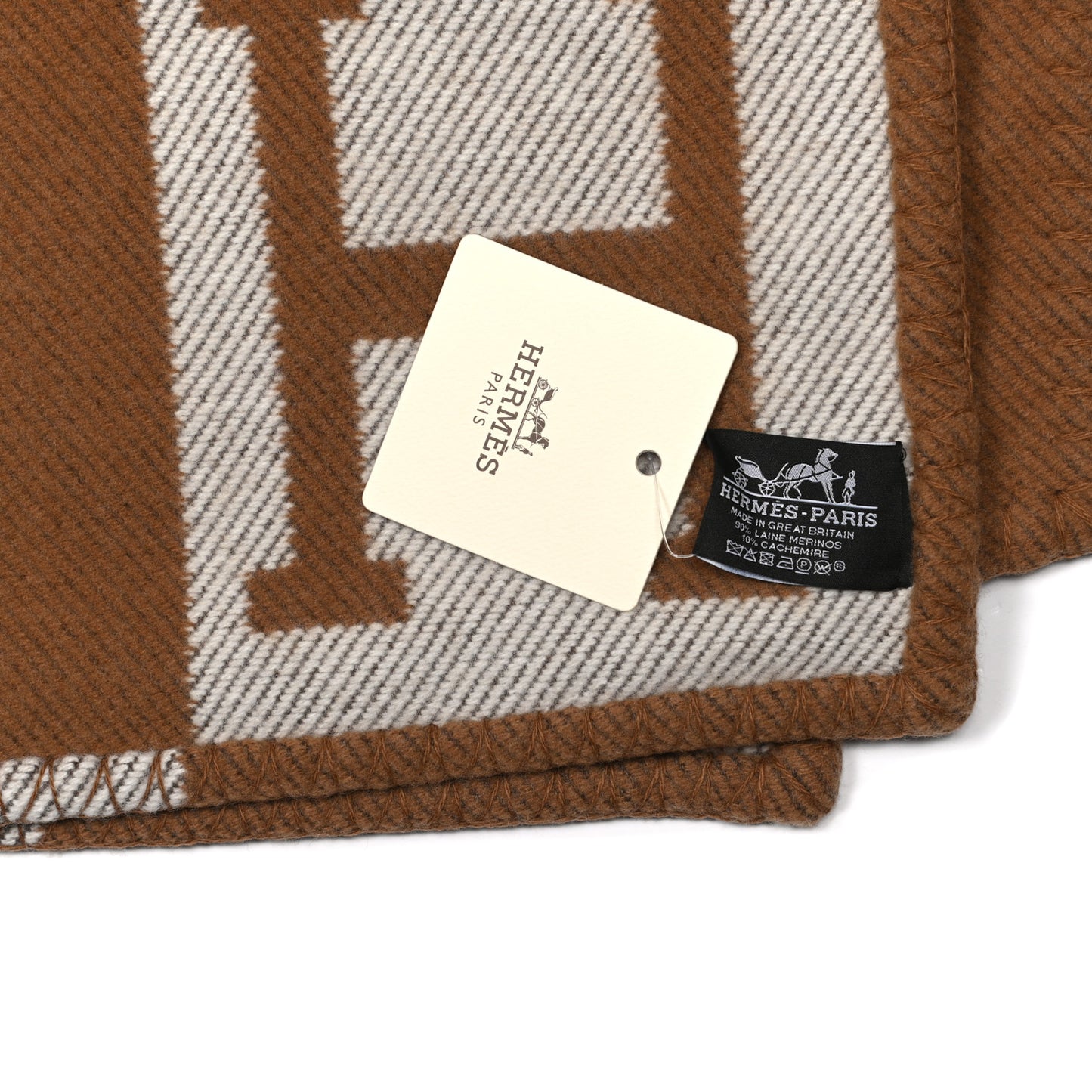 Wool Cashmere Avalon Blanket Ecru Camel