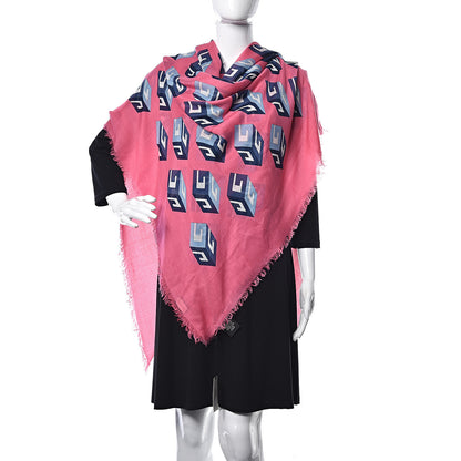 Gucci Silk GG Wallpaper Print Scarf Pink 2 of 5