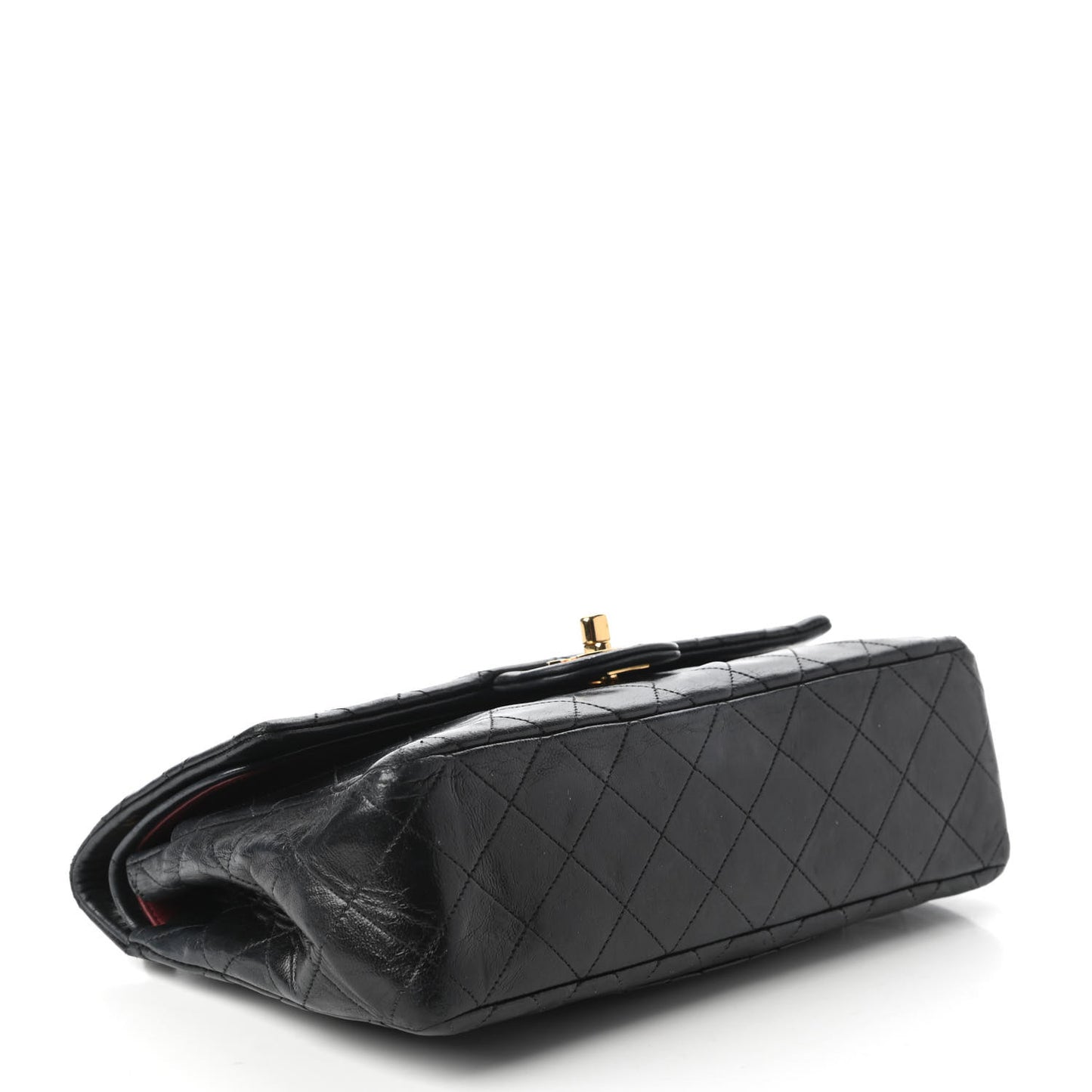Lambskin Quilted Medium Double Flap Black