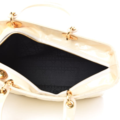 Christian Dior Patent Cannage Large Lady Dior White 5 of 13