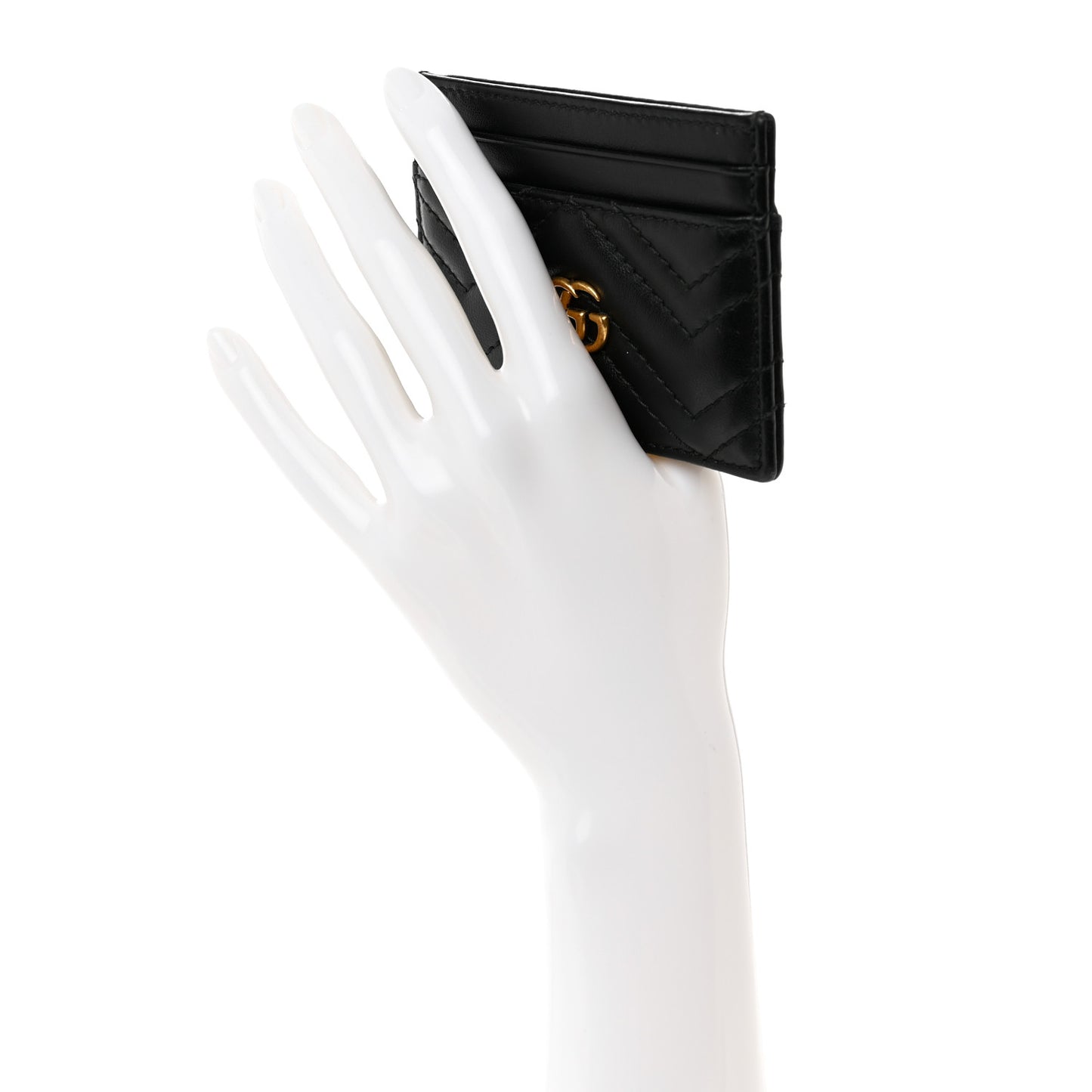 Calfskin Matelasse GG Marmont Card Holder Black
