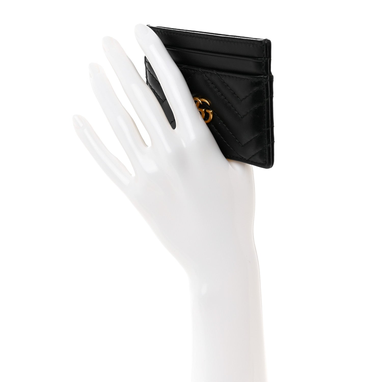 Gucci Calfskin Matelasse GG Marmont Card Holder Black 2 of 6