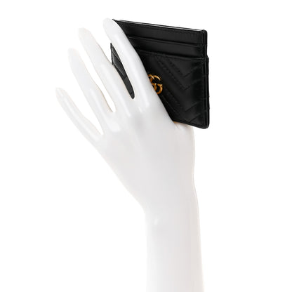 Gucci Calfskin Matelasse GG Marmont Card Holder Black 2 of 6