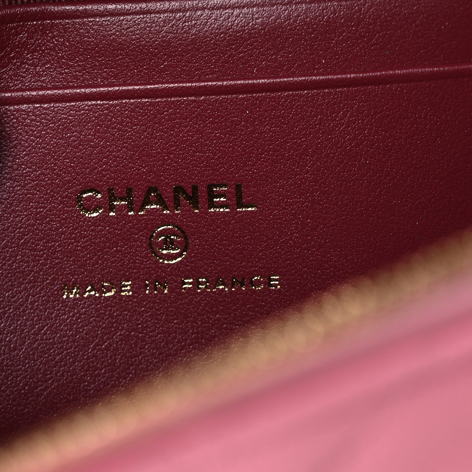 Chanel Shiny Caviar Quilted Sleek Chevron Vanity With Chain Rose 6 of 12