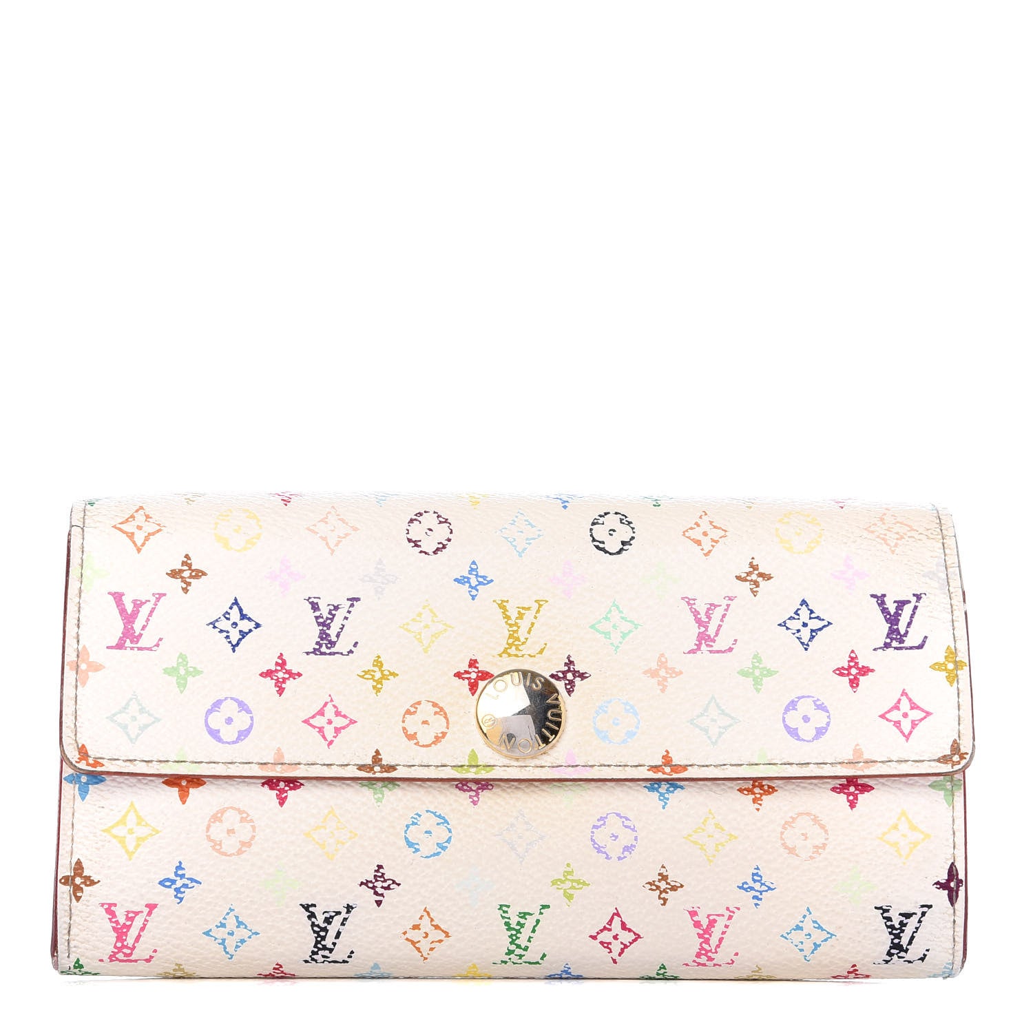 Louis Vuitton Monogram Multicolor Sarah Wallet White Litchi 1 of 10