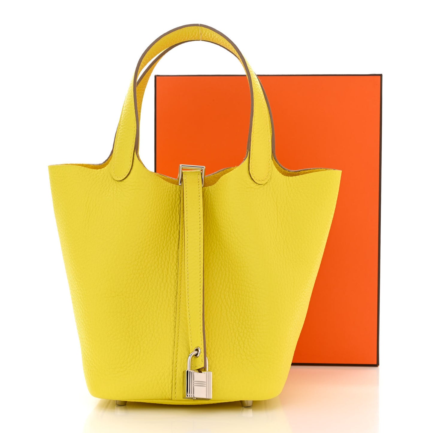 Taurillon Clemence Picotin Lock 18 PM Limoncello