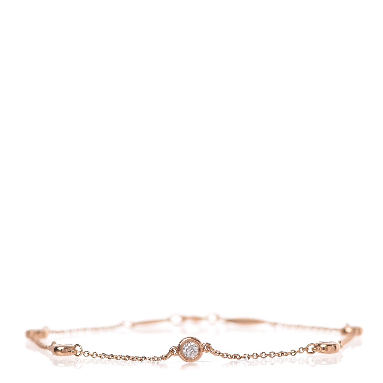 Tiffany 18K Rose Gold Diamond .35ct Elsa Peretti Diamonds by the Yard Bracelet 1 of 7