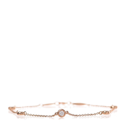 Tiffany 18K Rose Gold Diamond .35ct Elsa Peretti Diamonds by the Yard Bracelet 1 of 7