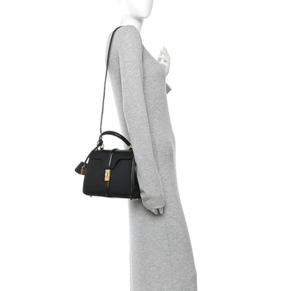 Celine Satinated Calfskin Small 16 Top Handle Bag Black 2 of 11