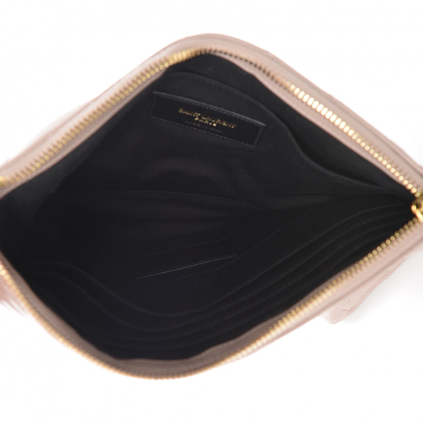 Calfskin Matelasse Chevron Monogram A5 Wristlet Rose Poudre