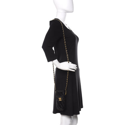 Chanel Patent Calfskin Quilted CC Phone Holder Black 2 of 10