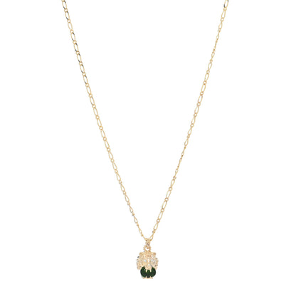 Gucci 18K Yellow Gold Diamond Chrome Diopside Lion Head Necklace 1 of 4