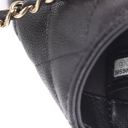 Chanel Caviar Quilted French New Wave Phone Holder With Chain Black 8 of 13
