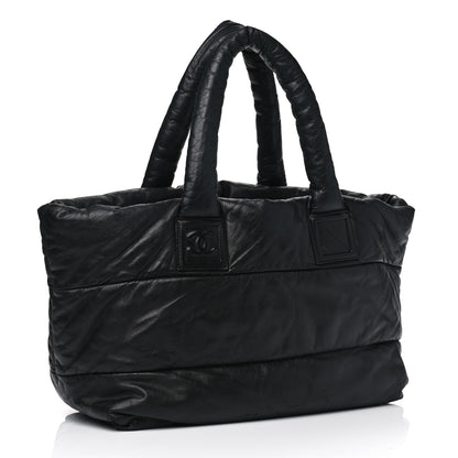 Chanel Lambskin Quilted Medium Coco Cocoon Reversible Tote Black 2 of 9