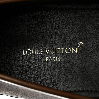 Louis Vuitton Damier Ebene Calfskin Mens Major Loafers 10.5 7 of 9