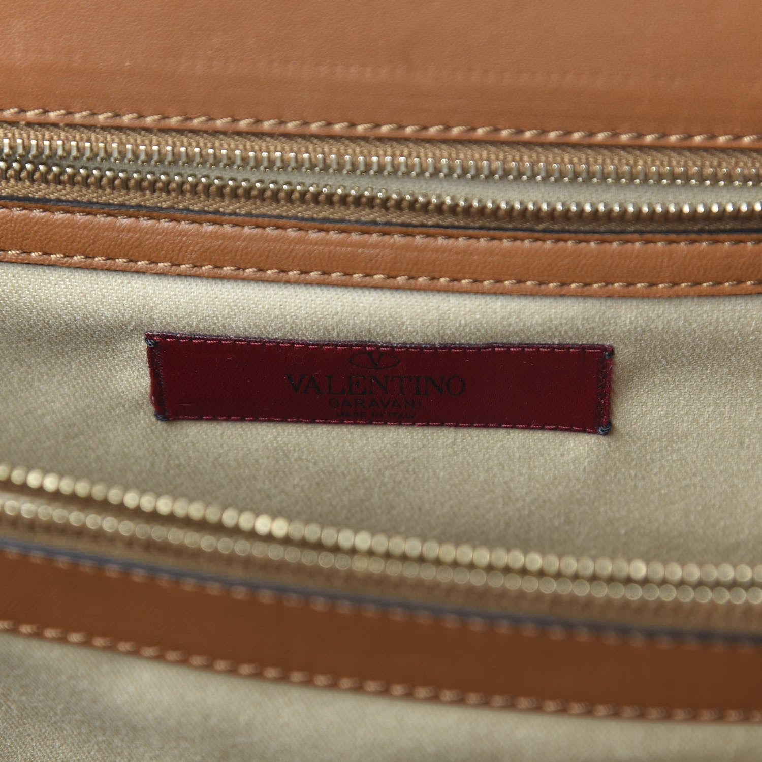 Valentino Garavani Vitello Lace Demetra Satchel Cognac 8 of 9