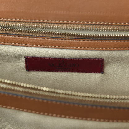 Valentino Garavani Vitello Lace Demetra Satchel Cognac 8 of 9