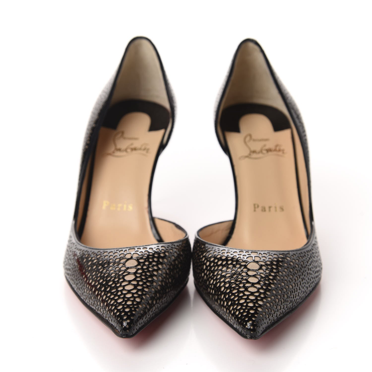 Christian Louboutin Patent Glitter Galupump 70 Pumps 35.5 Black Gold 2 of 9
