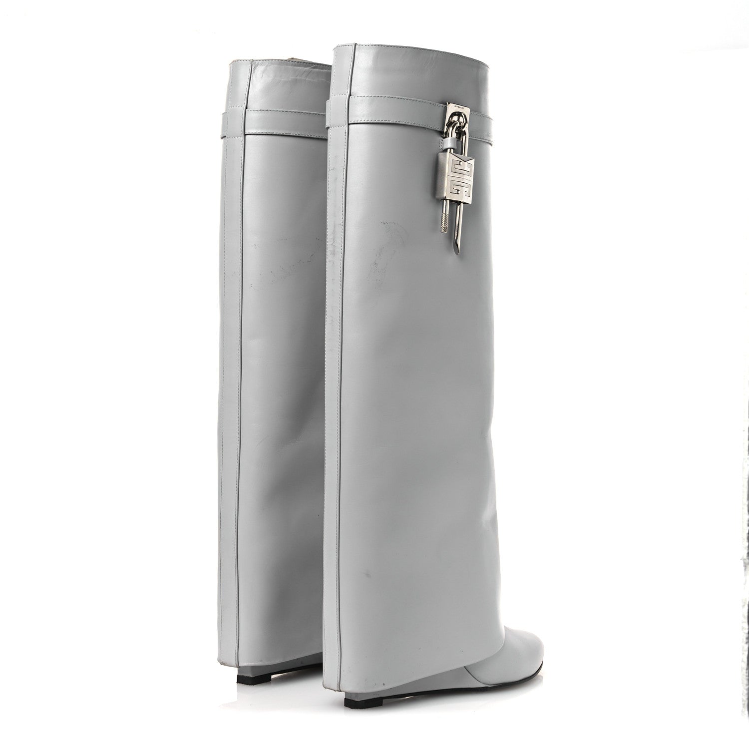 Givenchy Calfskin Shark Lock Pant Boots 39 Grey 5 of 17